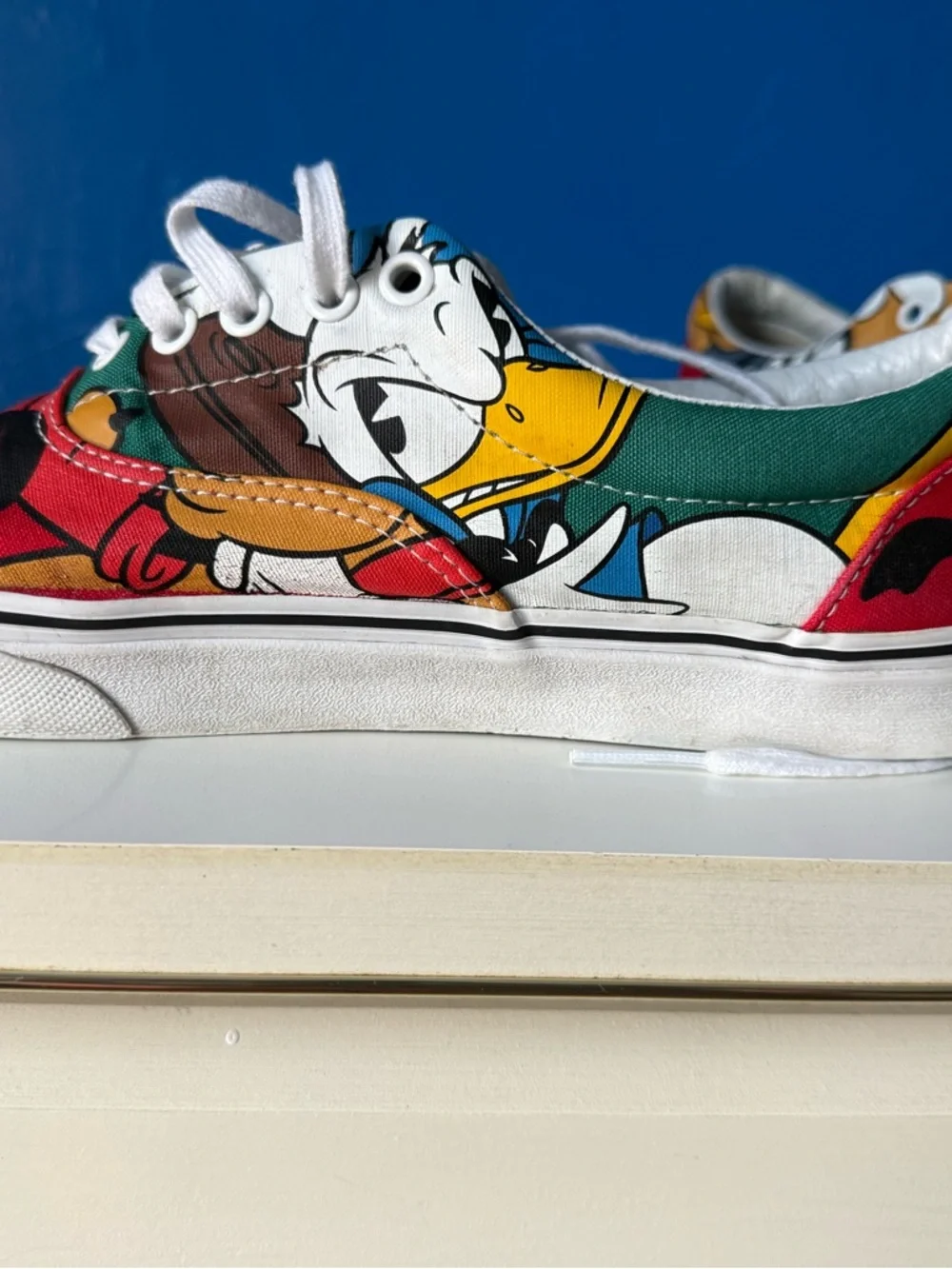 Vans Disney Mickey Mouse Red Black Multi-Color Canvas Sneakers